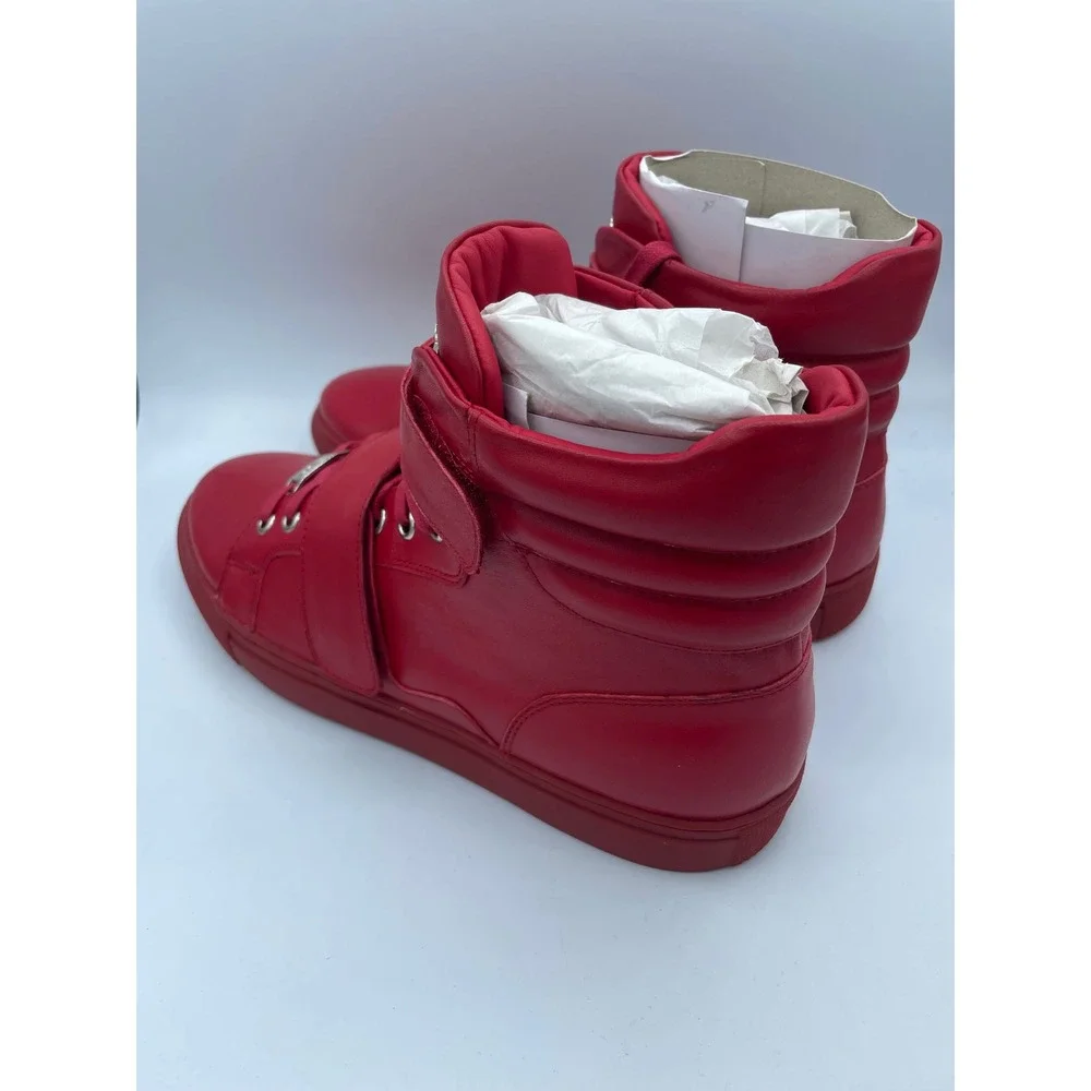 Ferrari Massari High Hustler Red Leather High Top Sneakers Mens Size 8.5 NEW